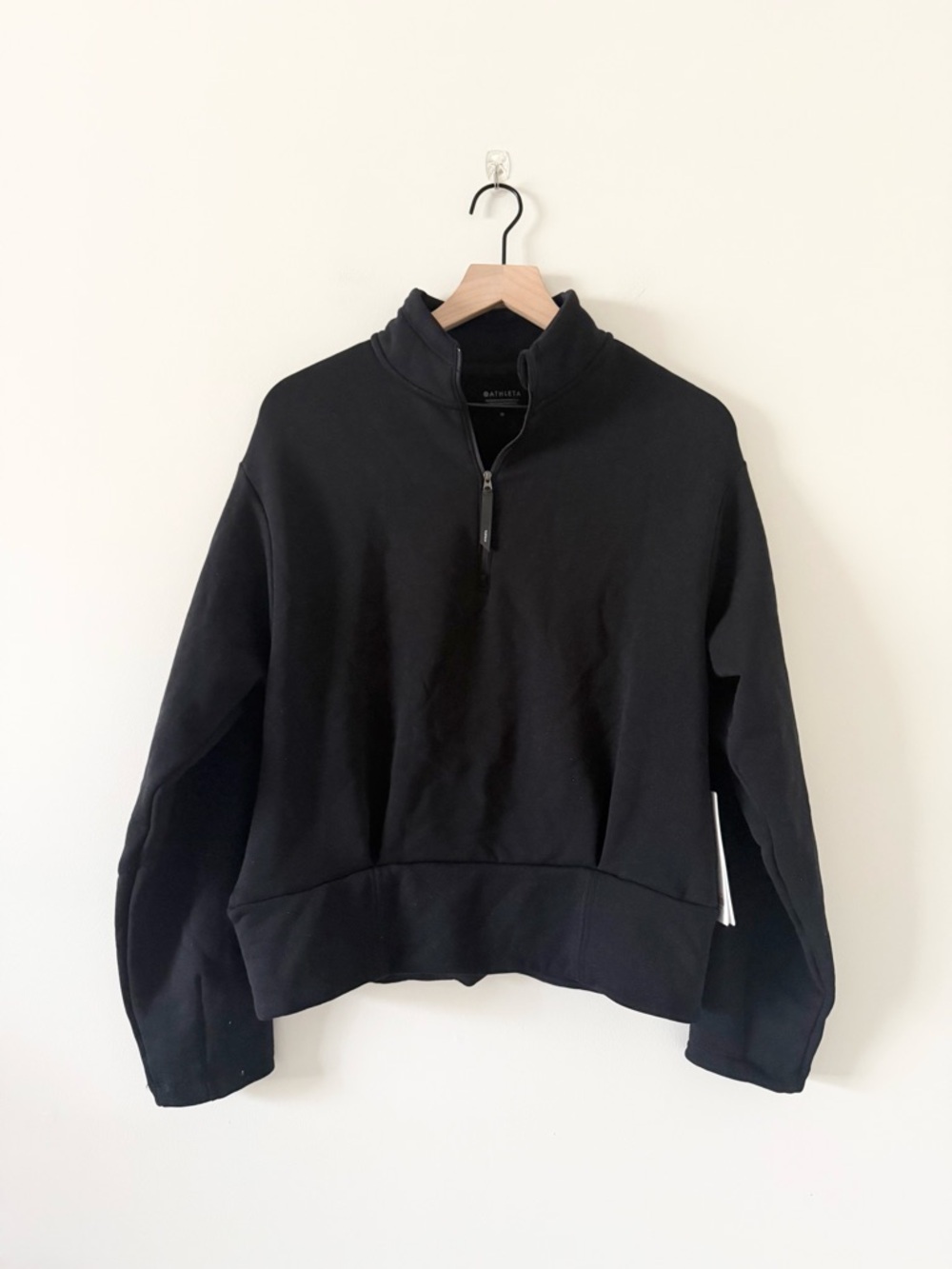 Athleta Black Half-Zip Pullover Sweatshirt
